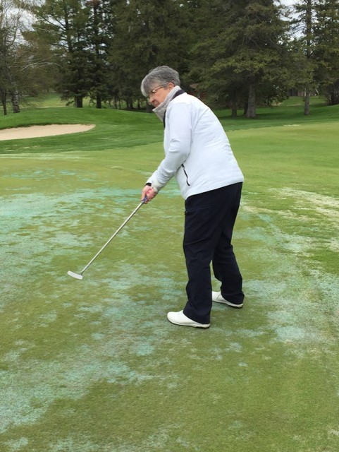 Marie Lapointe golfing